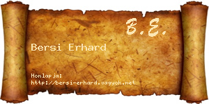 Bersi Erhard névjegykártya